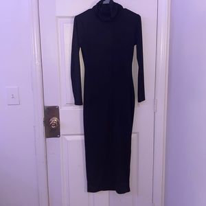 Black long sleeve turtle neck dress